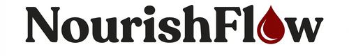 NourishFlow logo with a red droplet symbol on a white background